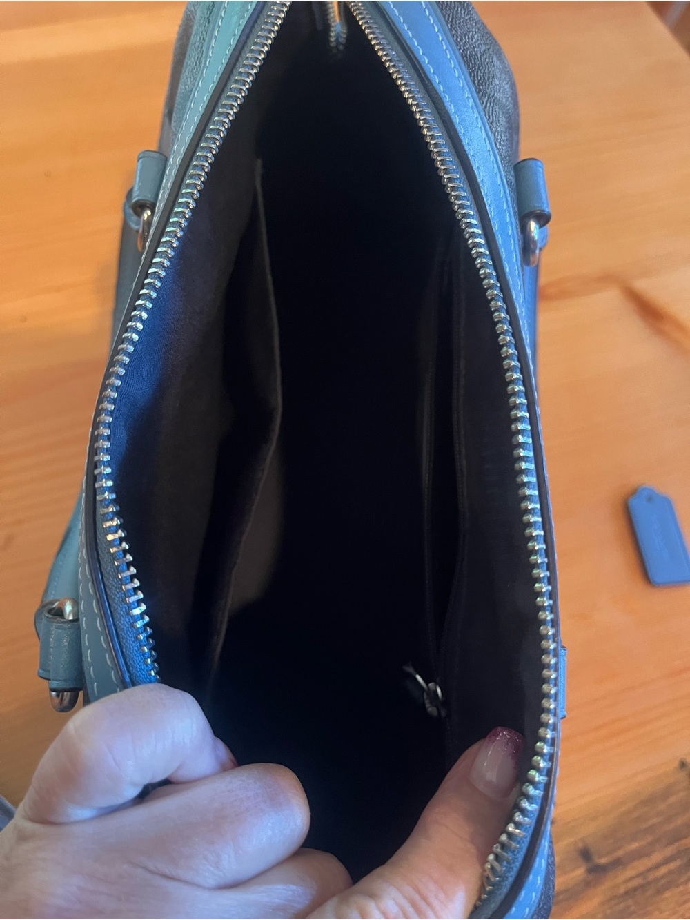Coach Rowan bag gorgeous blue and grey - Picture 6 of 6